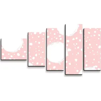 Obraz Sablio Obraz - 5-dílný Bílé fleky - 100x60 cm