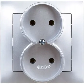 Elektrická zásuvka Elektrická Zásuvka Ospel stříbrná