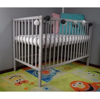 Dětská postýlka Postýlka z masivu Magda šedá stahovací bok 120/60 cm