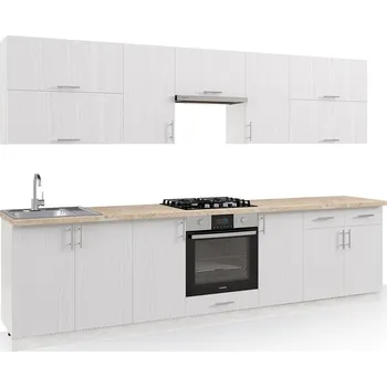 Nábytek Casarredo Kuchyně FELIPE 300 bílá/bílá dekor dřeva