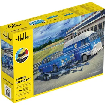 Plastikový model Gordini Racing Set - obsahuje barvy a lepidlo - Heller STARTER KIT 52328