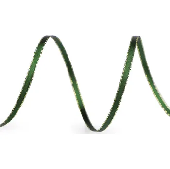 Stuha Atlasová stuha oboulící s lurexovým okrajem šíře 3 mm vánoční