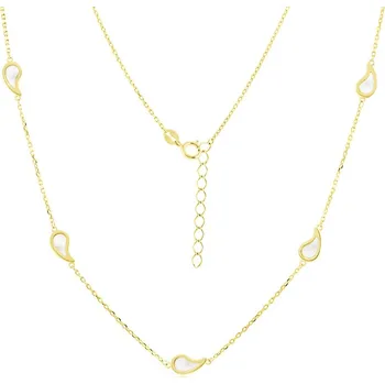 Náhrdelník GEMMAX Zlatý náhrdelník BOTT kapky s perletí délka 42+3 cm – zlatý šperk ryzosti 585/1000 v Dárkovém balení s Certifikátem GLNYL-45-03906