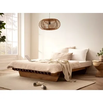 Postel Masivní postel Cannes z akácie, lakovaná, hnědá – 140x200 cm