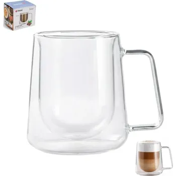 Hrnek sklo 300ml dvoustěnný ucho TRG-55