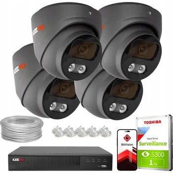 Bezpečnostní kamera Kopulovitá IP kamera KEEYO LV-V-IP8M25DF-G-II 8 Mpx PoE Duální osvětlení