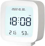 Verk Budík s datem a teplotou lcd, bílá
