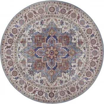 Koberec Kusový koberec Asmar 104002 Cyan/Blue kruh 160x160 (průměr) kruh cm