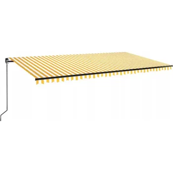 Markýza Ručně ovládaná markýza, 600 x 350 cm, žluto-bílá
