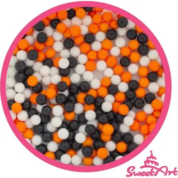 Jedlá dekorace na dort SweetArt cukrové perly Pumpkin mix 7 mm (80 g)
