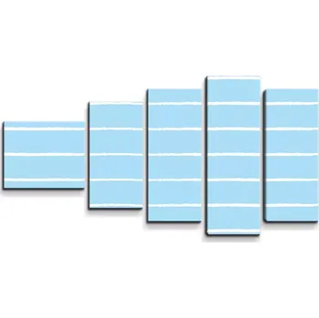 Obraz Sablio Obraz - 5-dílný Bílé linky na modré - 100x60 cm