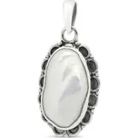 Stříbrný přívěsek s pravou říční perlou White Harmony