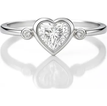 Prsten Stříbrný prsten srdíčkový se zirkonem Enisa - 53