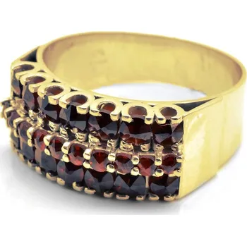 Prsten Stříbrný prsten český granát Sorento - 49, Zlacení