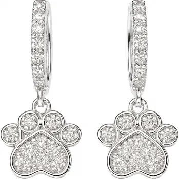 Náušnice Stříbrné náušnice Packa se zirkony