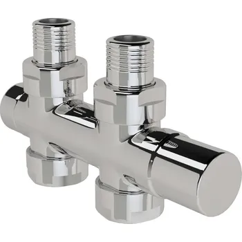 Radiátor Zehnder Armatura Zehnder přímá 1/2", pro regulační hlavici vlevo/vpravo, Set O, chrom, Z-839048 Z-839048