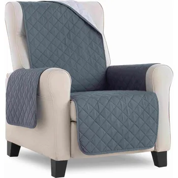 Napínací potah PovlečemeVás Oboustranný potah na křeslo - světle šedá, tmavě šedá