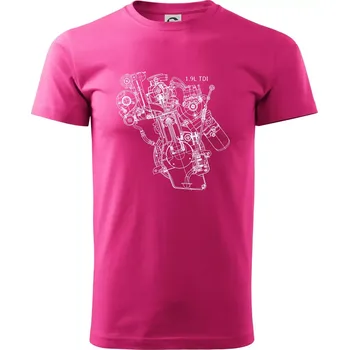 Pánská móda Motor Škoda/ VW 1.9L TDI z boku - Klasické pánské triko vyšší gramáže - L ( Purpurová )