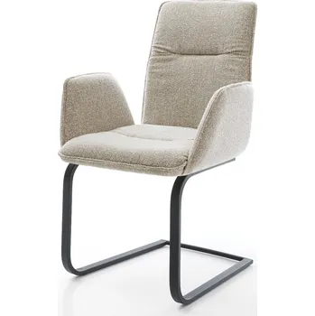 Jídelní židle DELIFE Jídelní židle Vinja-Flex látka Měkký béžová jídelní židle plochá černá