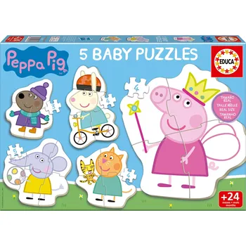 Puzzle Baby puzzle Prasátko PEPPA 5v1 (3–5 dílků)