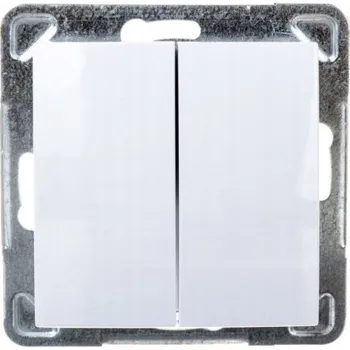 vypínač Dvojitý vypínač Ospel pod omítku, spínací, bílý