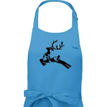 Kuchyňská zástěra Laň z listů - Pánská zástěra na vaření - Univerzální velikost ( Světlý tyrkys )