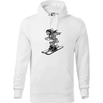 Pánská mikina Ski kostra - Mikina pánská Cape s kapucí - M ( Bílá )