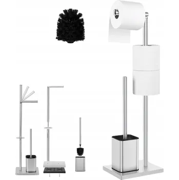 STOJAN DRŽÁK NA PAPÍR + WC KARTÁČ SADA STABILNÍ ODOLNÝ MODERNÍ