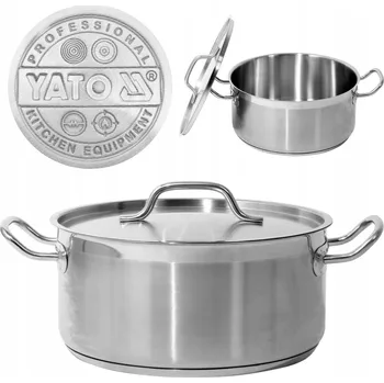 Hrnec YATO GASTRO NÍZKÝ HRNEC S POKLICÍ Z OCEL OCELI 28X13CM 8L YG-00042