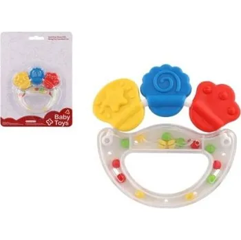 Chrastítko/Kousátko plast/silikon 10cm na kartě 0m+