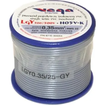 elektrický kabel Kabel LGY/H05V-K 0,35 mm2 25 m Šedý