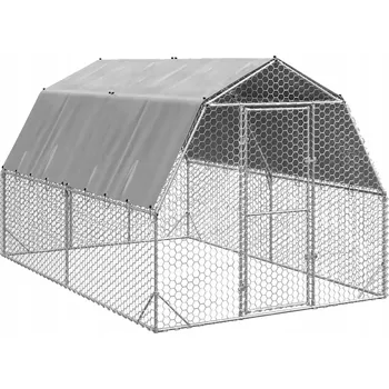 Chov hospodářského zvířete Kurník pro slepice s výběhem 2,5 x 4 x 2,25 m, ocel pozinkovaná, PE