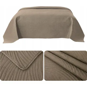 Prostěradlo Přehoz na postel deka 220x240 PROŠÍVANÝ lisovaný MIKROVLÁKNO Federico BÉŽOVÁ