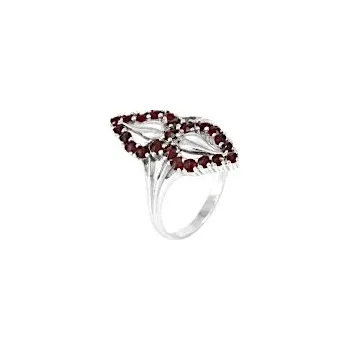 Prsten Prsten stříbrný Kapky s přírodními granáty - velikost 54 - 1