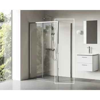 Boční stěna pro sprchové dveře RAVAK Blix II 80 cm barva rámu hliník dekor skla čiré sklo 9BM40C00Z1