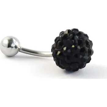 Piercing Piercing do pupíku se zirkony 1075 - Černá