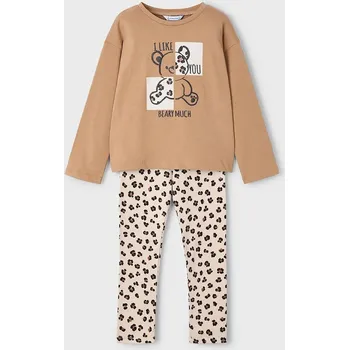 Dětská bavlněná souprava Mayoral 4719.6E.Mini.9BYA hnědá 82X, vel. 140