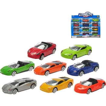 autodráha Auto sportovní kovové 1:64 model 7,5cm 8 druhů v krabičce