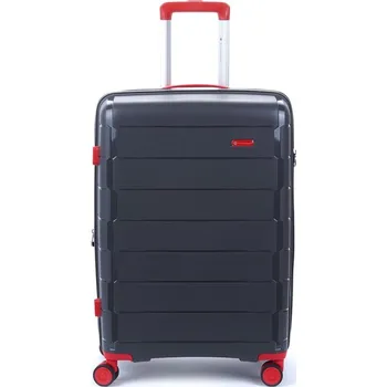 Střední skořepinový cestovní kufr s expandérem 80l Snowball 20303 antracitová