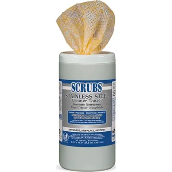 Utěrka Čistící utěrky na nerez SCRUBS 91930 v plastovém kbelíku (30 ks)