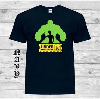 Pánské tričko levne-bavlnene-tricko-potisk-fitnes-Hulk Barva: Navy - tmavě modrá, velikost: XXL