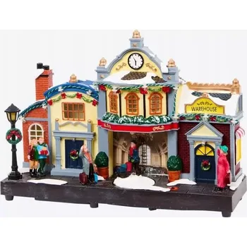 Vánoční dekorace VÁNOČNÍ MĚSTEČKO CHRISTMAS VILLAGE LED POHYB ZVUK VÝPRODEJ