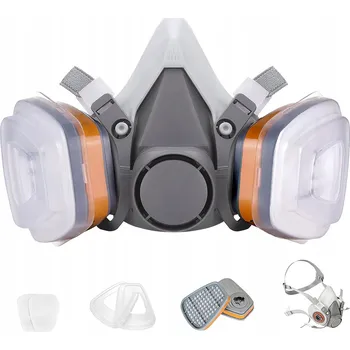 LAKÝRNICKÁ MASKA POLOMASKA OCHRANNÁ 6200 + 2 UHLÍKOVÉ FILTRY + 2 FILTRY