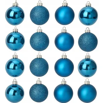 Vánoční dekorace Home Styling Collection vánoční baňky 8 cm modré 16 ks
