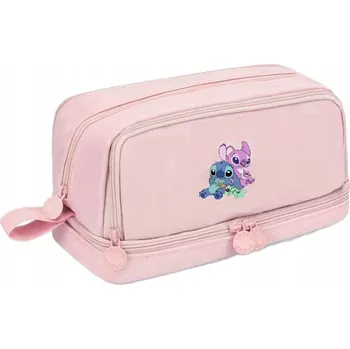 Penál Školní penál pouzdro prostorné Stitch růžové
