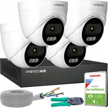 IP kamera Sada monitoringu 4 IP kamery 4MPX 2K POE Kopulovité Vnitřní Mikrofon HDD