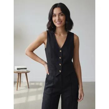 Dámská vesta Dámska elegantná čierna vesta VSB LEMI, VELIKOST XL
