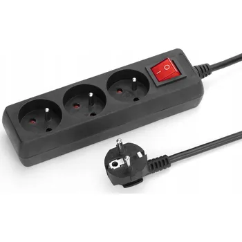 Napájecí kabel Prodlužovací Kabel s lištou Montis 3 m, 3 ks, černý, IP20, 16A, 230V