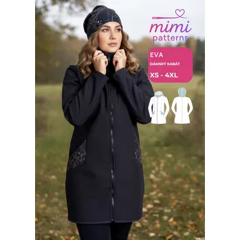 Dámský kabát Dámský střih v el. formátu, Kabát, Eva - 4XL (A4) domácí tisk