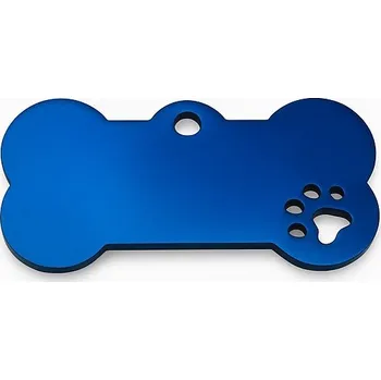 psí známka Psí známka s tlapkou – Kovová, s gravírováním - modrá